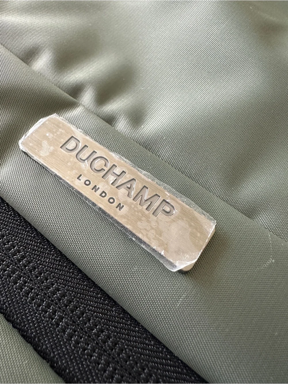 DUCHAMP London Expandable Carry On Travel Backpack suitcase USB in THYME